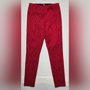 Simply Styled By Sears Ankle Skinny Embroidered Pants Elastic Waist Textured M